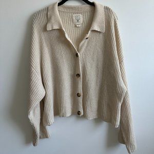 Billabong Cream Button Down Sweater Size L